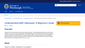 Article - Understanding MAC Addresses... - University of Pittsburgh - mac address by manufacturer