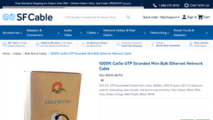 1000ft Cat5e UTP Stranded Wire Bulk Ethernet Network Cable - cat5e bulk