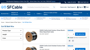 Shop Cat5E Bulk Ethernet Cables - Up To 1000ft - cat 5 cable bulk