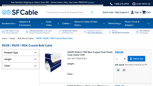 Buy RG58 / RG59 / RG6 Coaxial Bulk Cables Online - rg6 cable bulk
