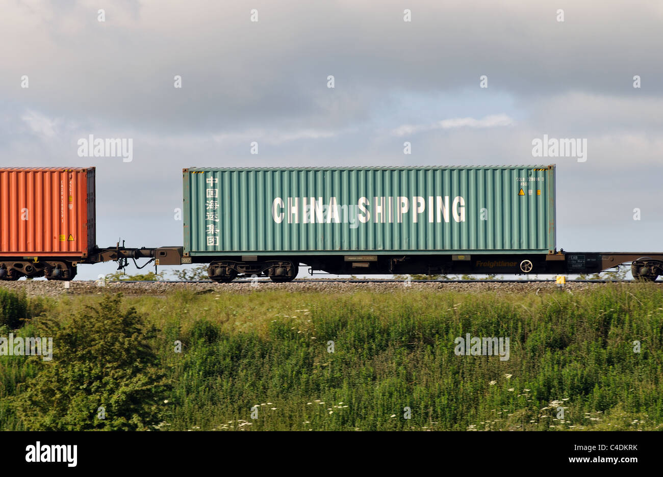 A relevant stock photo of shipping container china in a typical setting.
