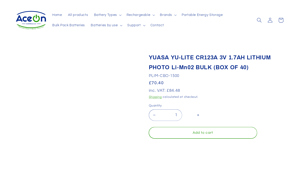 YUASA YU-LITE CR123A 3V 1.7AH LITHIUM PHOTO Li-Mn02 ... - cr123 bulk