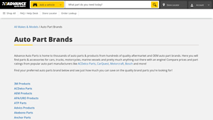 Car Part Manufacturers & Brands - Advance Auto Parts - auto spare parts factory