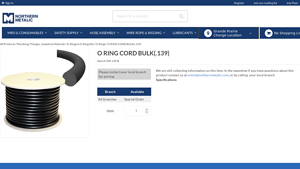 O RING CORD BULK(.139) - Shop Northern Metalic - o ring bulk