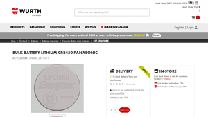 BULK BATTERY LITHIUM CR2450 PANASONIC 827.CR2450BK - cr2450 bulk