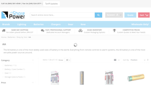 AA - Shop by Size - Batteries - Shore Power, Inc. - rechargeable aa batteries bulk
