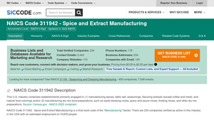 NAICS Code 311942 - Spice and extract manufacturing - SICCODE.com - food seasoning manufacturer
