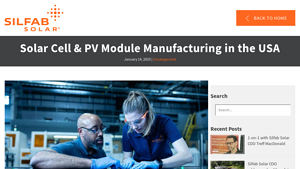 Solar Cell & PV Module Manufacturing in the USA - solar module factory