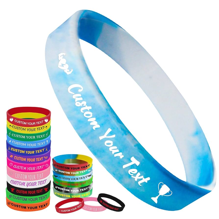 A relevant stock photo of silicone bracelet custom in a typical setting.