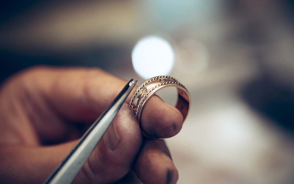A relevant stock photo of silver ring manufacturer in a typical setting.