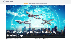The World's Top 10 Plane Makers By Market Cap - Simple Flying - plane manufacturer