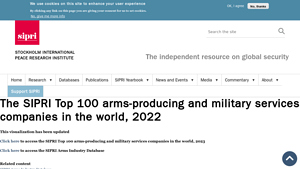 The SIPRI Top 100 arms-producing and military services companies in the ... - weapons manufacturer
