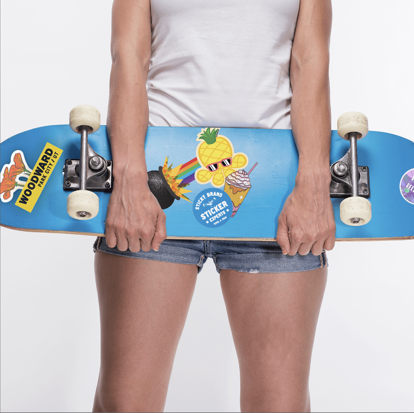 A relevant stock photo of skateboard stickers custom in a typical setting.