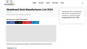 Skateboard Deck Manufacturers List 2024 - SkateboardersHQ - skate deck manufacturer