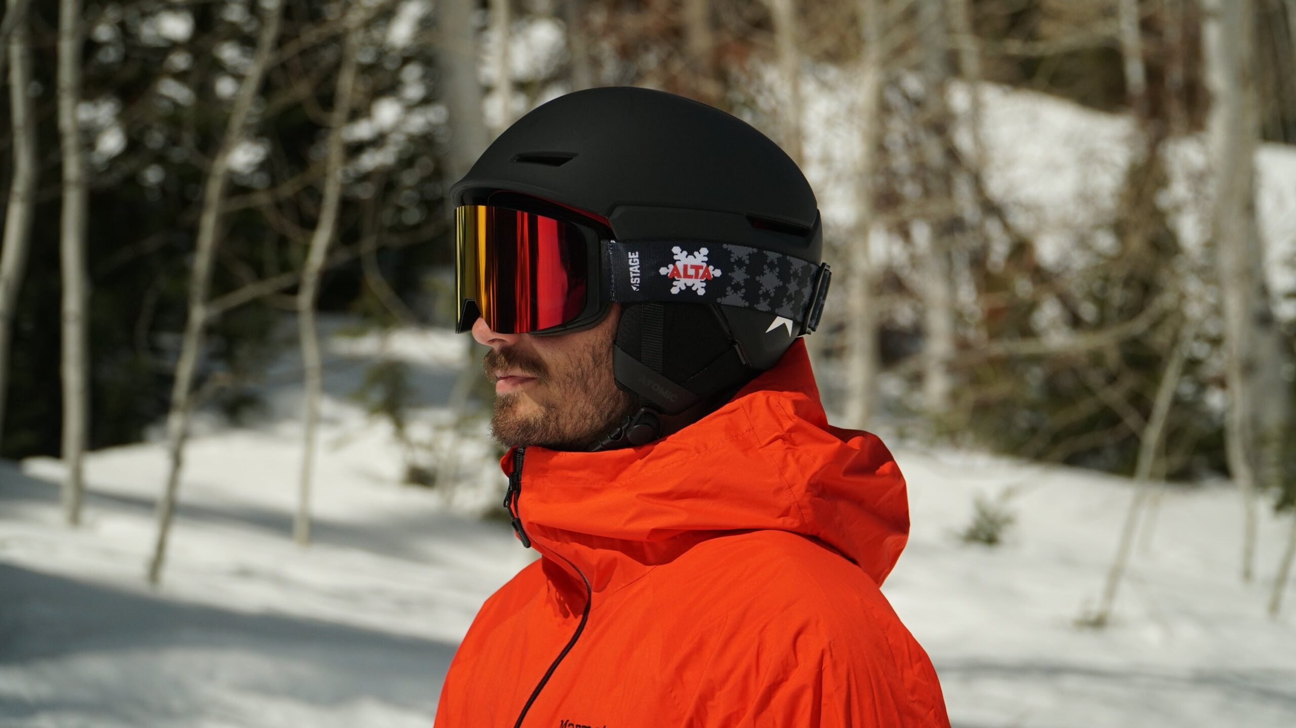 A relevant stock photo of ski goggles custom in a typical setting.
