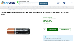 DURACELL MN1500 Duralock AA-cell Alkaline Button Top Battery - duracell aa bulk
