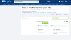 Ambrane Smartwatches Price List in India | Smartprix - ambrane smart watch company