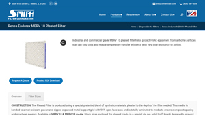Disposable Pleated Air Filters | Multiple Sizes | Smith Filters ... - us pleated air filters manufacturer