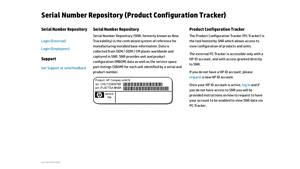 Serial Number Repository - HP - manufacturer hewlett-packard
