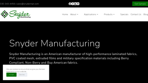 Snyder Manufacturing - U.S. Made Vinyl Fabric, Mesh, Mil-Spec Fabric & Film - fabric product manufacturer