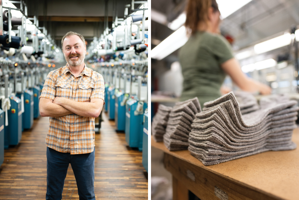 A relevant stock photo of sock manufacturer in a typical setting.