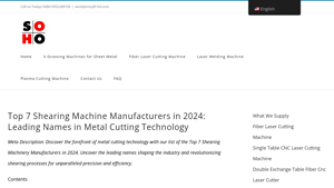 Shearing Machine Manufacturers - soho cutting - shearing machine company