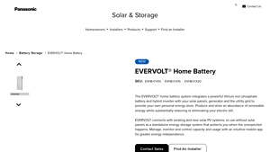 EVERVOLT® Home Battery | Panasonic North America - United States - household solar battery factory