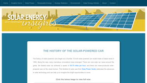 The History of the Solar-Powered Car - Infographic - power car company