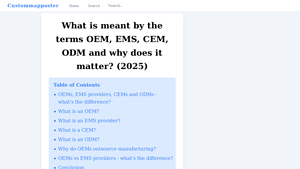 What is meant by the terms OEM, EMS, CEM, ODM and why does it matter ... - opposite manufacturer