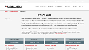 Mylar® Bags - Sorbent Systems - mylar bags bulk