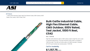Bulk Cat5e Industrial Cable, High Flex Ethernet Cable, CMX ... - cat5e ethernet cable bulk