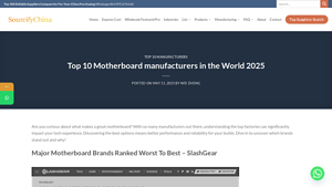 Top 10 Motherboard manufacturers in the World 2025 - best motherboard manufacturer
