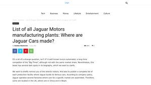 List of all Jaguar Motors manufacturing plants: Where are Jaguar Cars ... - jaguar car manufacturer