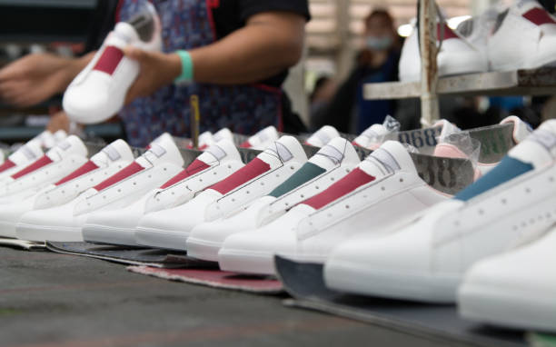 A relevant stock photo of sport shoe manufacturer in a typical setting.