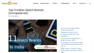 Top 11 Indian Watch Brands (Complete list) - Startupopinions - watch manufacturer