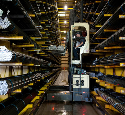 A relevant stock photo of steel bar supplier in a typical setting.