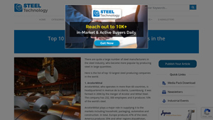 Top 10 Largest Steel Producing Companies in the World - largest manufacturer of steel in the world