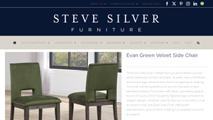 Evan Green Velvet Side Chair - Steve Silver Company - velvet chair company