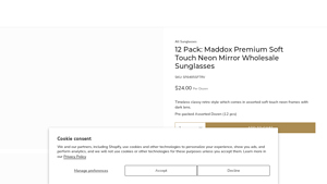 Maddox Premium Soft Touch Neon Mirror Wholesale Sunglasses - mirrored sunglasses bulk