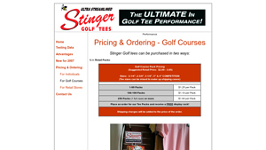 Pricing and Ordering for Golf Courses - Stinger Tees - golf tees bulk