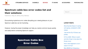 Spectrum cable box error codes list and their solutions - spectrum cable box model number 201-t manufacturer