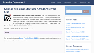 German Arms Manufacturer Alfred Crossword Answers - german arms manufacturer alfred crossword
