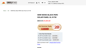 500W Mono Black PERC Solar Panel UL 61730 - SunGoldPower - 500w solar panel factory