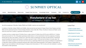 Manufacturer of ray ban - Sunphey Optical - ray ban manufacturer china