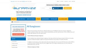 Wholesale Sunglasses Canada - Sunrayzz Imports - designer sunglasses bulk