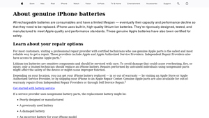 About genuine iPhone batteries - apple battery company