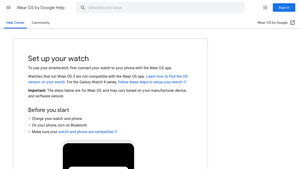 Set up your watch - Android - Wear OS by Google Help - bluetooth watch company