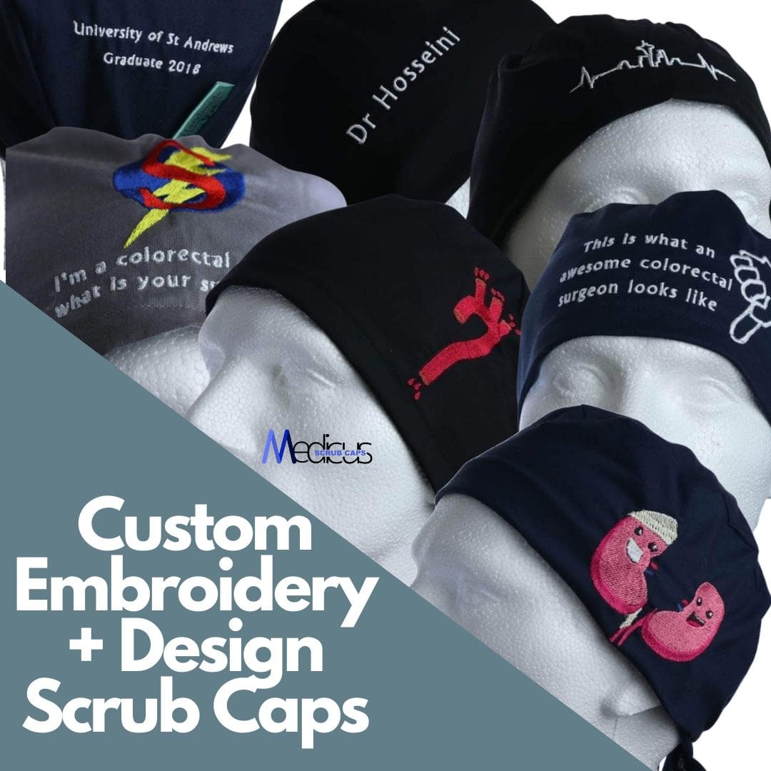 A relevant stock photo of surgical cap custom in a typical setting.