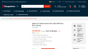Qubo Car Dash Camera Pro with GPS from Hero Group - Suryastores - qubo dash cam company