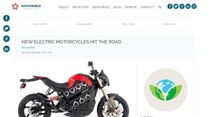 New Electric Motorcycles Hit the Road | Sustainable America - santa cruz electric motorcycle manufacturer